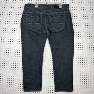 Mecca Black Baggy Wide Leg Denim Jeans 38x30 Y2K Streetwear Skate‎ Punk Goth